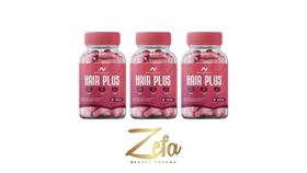 Kit 03 Hair Plus Força e Crescimento 30 Cápsulas - Nanovit Sabor:sem sabor