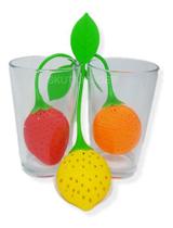Kit 03 Infusores/ Coador/ Peneira Chá Silicone Frutas