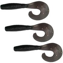 Kit 03 Iscas Matadeira Grub Simples 9cm Isca Soft Original Cauda Ativa Para Predadores Várias Cores Traíra Tilápia Tucunaré Pesca Pescaria