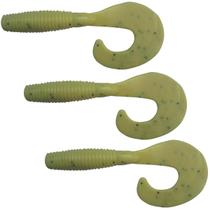 Kit 03 Iscas Matadeira Grub Simples 9cm Isca Soft Original Cauda Ativa Para Predadores Várias Cores Traíra Tilápia Tucunaré Pesca Pescaria