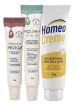 KIT. 03 itens: Pro Unha 30g / Pro-gel 25ml / Homeocreme 120g