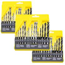 Kit 03 Jogo Broca Mix 48 Peças Para Madeira Concreto Metal Kit 03 Jogo Broca Mix 48 Peças Para Madeira Concreto Metal
