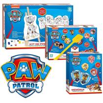 Kit 03 Jogos Infantil Patrulha Canina Pintura Memoria Tapa - Nig Brinquedos Kit 03 Jogos Infantil Patrulha Canina Pintura Memoria Tapa - Nig Brinquedos
