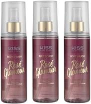Kit 03 kiss ny body splash rose glamour 200ml