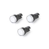 Kit 03 Lampada Sinaleiro Led 22mm AD16-22DS - 220V - Branco