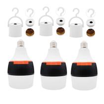 Kit 03 Lampadas Sistema Inteligente Recarregavel 30W Com Bocal Acionador