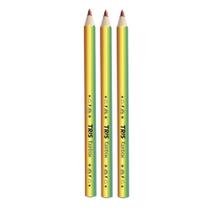 Kit 03 Lápis De Cor Big Jumbo Rainbow Mina Grossa 5.0mm Multicolorida Tris