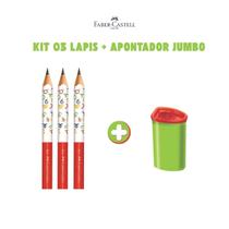 Kit 03 Lápis Jumbo Triangular BIG Infantil Nº 2 HB + Apontador (Verde) Jumbo Faber Castell Kit 03 Lápis Jumbo Triangular BIG Infantil Nº 2 HB + Apontador (Verde) Jumbo Faber Castell
