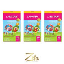 Kit 03 Lavitan Vitamina Kids Mast TuttiFrutti 60Comp - Cimed