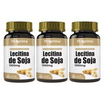 KIT 03 Lecitina De Soja 1000mg 60 Cápsulas Fitoprime