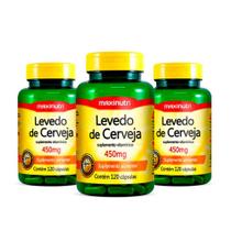 Kit 03 Levedo de Cerveja 450mg 120 Capsulas Loja Maxinutri