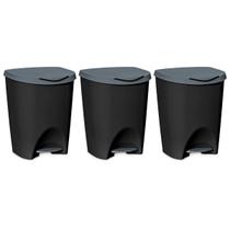 Kit 03 Lixeiras Cozinha Banheiro Escritório C/ Pedal 7,5L