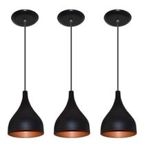Kit 03 Lustres Pendente Colorido - Balcao Cozinha Americana
