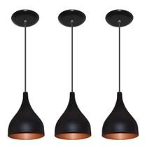 Kit 03 Lustres Pendente Colorido - Balcao Cozinha Americana