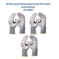 Kit 03 Luvas Proteção Flexcut Anti-Corte PU Punho Curto Danny EPI CA 33997 Kit 03 Luvas Proteção Flexcut Anti-Corte PU Punho Curto Danny EPI CA 33997