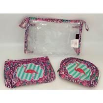 Kit 03 Necessaire Bolsa Organizador de Mala Viagem Maquiagem