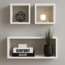 Kit 03 Nichos MDF 15cm de Profundidade Sala Quarto Decoração Cozinha Banheiro Organizador Livro Padrão