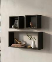 Kit 03 Nichos MDF 15cm de Profundidade Sala Quarto Decoração Cozinha Banheiro Organizador Livro Padrão