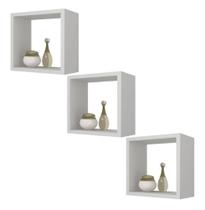 Kit 03 Nichos MDF 30x30cm Decoração Sala Quarto Cozinha Banheiro