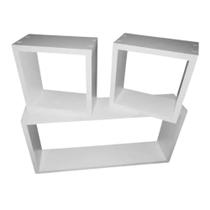 Kit 03 Nichos MDF Branco Decorativo Sala Quarto Banheiro Cozinha Parede Madeira Organizador