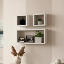 Kit 03 Nichos MDF Decoração Sala Quarto Cozinha Banheiro Escritório