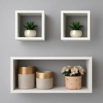 Kit 03 Nichos MDF Decoração Sala Quarto Cozinha Banheiro Escritório -
