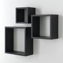 Kit 03 Nichos MDF Preto Sala Quarto Decoração Banheiro Cozinha Casa