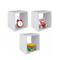 Kit 03 Nichos MDF Quadrados 20x20cm Organizador Bebê Infantil - B Luxos Planejados