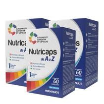 Kit 03 Nutricaps A a Z Vitaminas 100% IDR Maxinutri 60 Caps