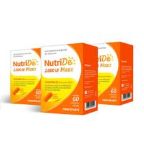 Kit 03 NutriDe Vitamina D 2000 UI com 60 Capsulas Maxinutri