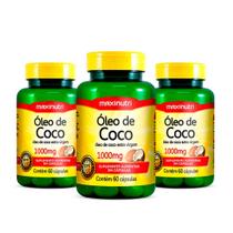 Kit 03 Óleo de Coco Extra Virgem 60 Caps 1000mg Maxinutri