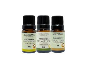 Kit 03 óleos essenciais de copaíba melaleuca e cravo 10ml belezanatu