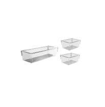 Kit 03 Organizadores Modular Multiuso Gavetas Acrílico Cristal - Cod 1038 - Plastutti