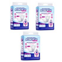 KIT 03 pacotes de Fraldas Geriátricas Aconchego P 30 Unid