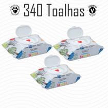 Kit 03 Pacotes Toalhas Umedecidas TURMINHA DA BAGUNÇA 120 folhas com tampa Flip Top