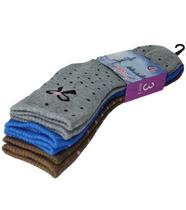 Kit 03 Par Meia Mulher Grossa Flanelada 85% Algodão Premium Deluxe