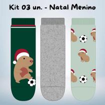 Kit 03 Pares de Meia Divertida Capivara Soquete Infantil - Menino e Menina -