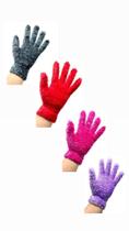 Kit 03 Pares Luva Pelinho Pelúcia Feminino Adulto Moda Frio Inverno Cores Sortidas