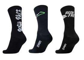 Kit 03 Pares Meia HUPI Corrida Tamanho LT 34-38 Preto