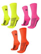 Kit 03 Pares Meia para Corrida HUPI Lisas Coloridas