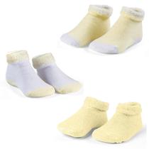 Kit 03 Pares Meias Atoalhadas Algodão Fofinhas Recém Nascido Infantil Resistente Dallf