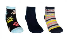 Kit 03 Pares Meias Infantil Cano Curto Tam. 23-27 Sortido - Hoahi Kit 03 Pares Meias Infantil Cano Curto Tam. 23-27 Sortido - Hoahi