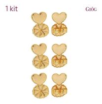 Kit 03 Pares Tarraxa Mágica Banhado Ouro 18K Kit 03 Pares Tarraxa Mágica Banhado Ouro 18K