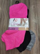 Kit 03 Pares Unissex Meias Cano Curto Feminino