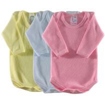 Kit 03 pçs body infantil manga longa menino ou menina Kit 03 pçs body infantil manga longa menino ou menina