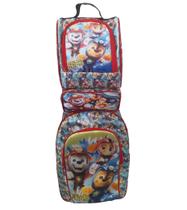 Kit 03 Pcs Mochila Lancheira Estojo Cachorrinho da Patrulha