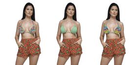 Kit 03 peças de Biquíni com Bojo Cortinão Parte de Cima