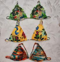 Kit 03 peças de biquini com bojo removível cortininha parte de cima - Felisbina Kit 03 peças de biquini com bojo removível cortininha parte de cima - Felisbina