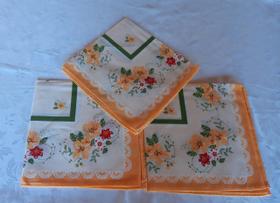 Kit 03 peças toalha / forro de centro de mesa toalha de cha em pa estampado amarelo - RMC ENXOVAIS