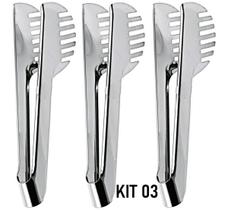 Kit 03 Pegador Macarrao Massas Em Geral 17,5cm Aço Inox